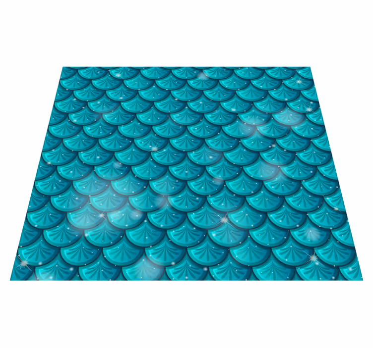 Alfombra vinílica verde escamas de sirena - TenVinilo