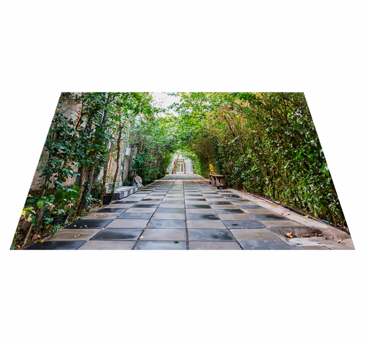 Alfombra vinílica verde camino serene garden - TenVinilo