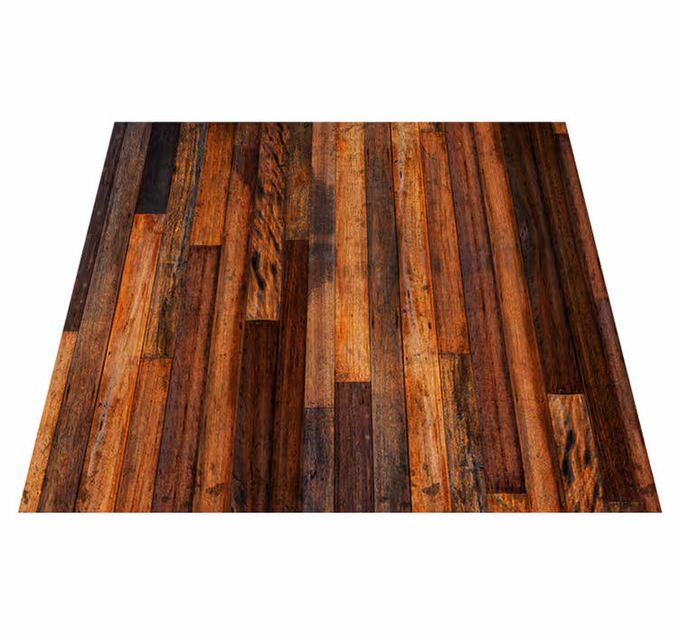 Alfombra vinílica exterior tablones de madera rústica - TenVinilo