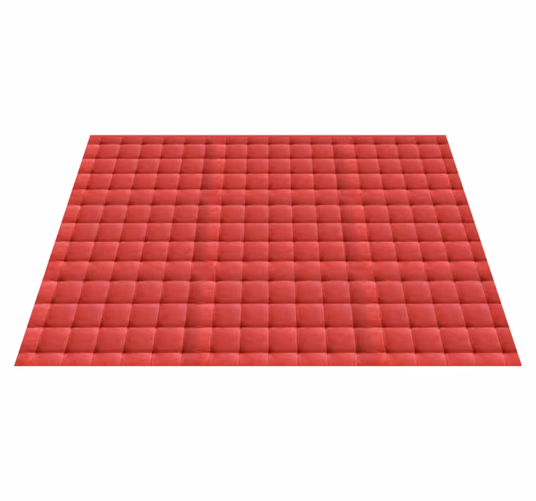 Alfombra vinílica roja con acolchado de cuero rojo - TenVinilo