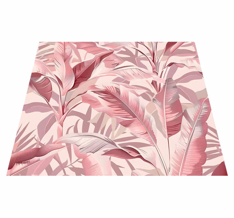 Alfombra vinilo rosa selva tropical - TenVinilo