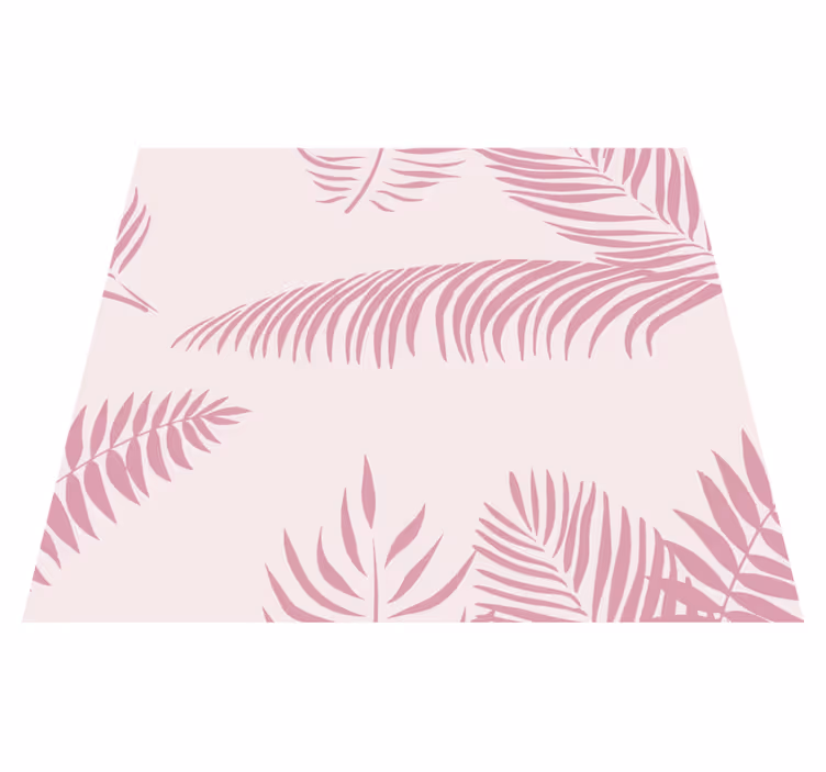 Alfombra vinilo rosa hojas de palma grandes - TenVinilo
