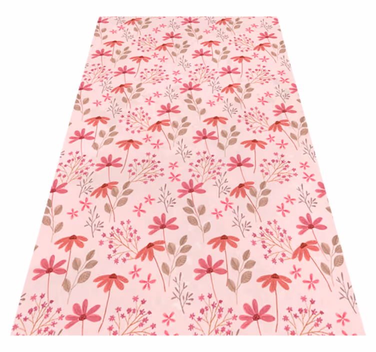 Alfombra vinilo rosa flores pequeñas - TenVinilo