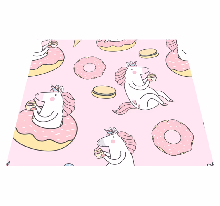 Alfombra vinilo rosa unicornio rosa - TenVinilo