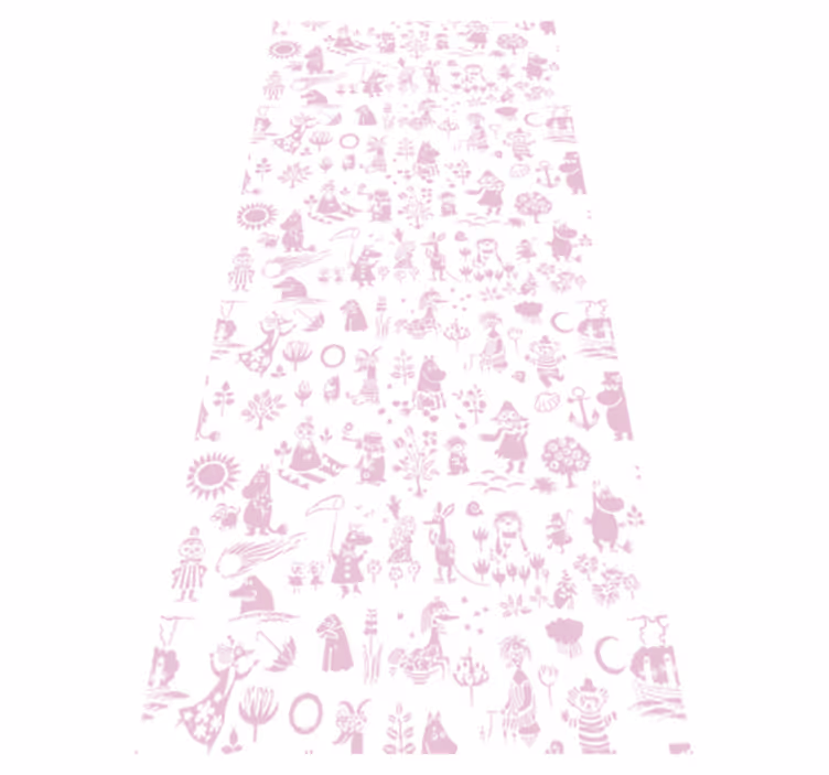 Alfombra vinilo rosa moomin rosa de pared completa - TenVinilo