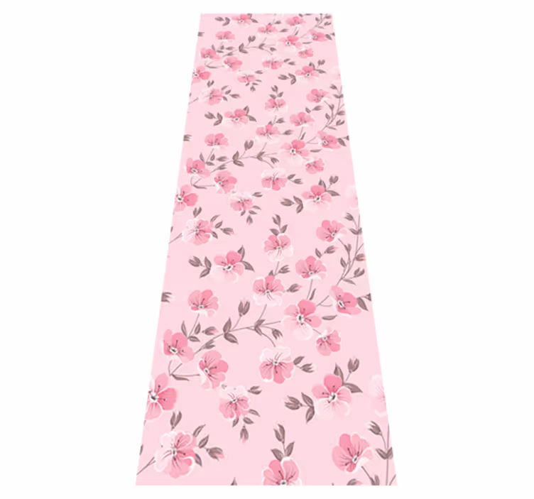 Alfombra vinilo rosa flores rosadas lindas - TenVinilo