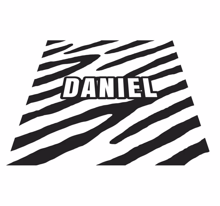 Alfombra vinilica Animal Print cebra con nombre - TenVinilo