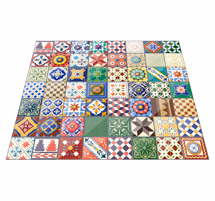 Alfombras de vinilo de azulejos colorido - TenVinilo