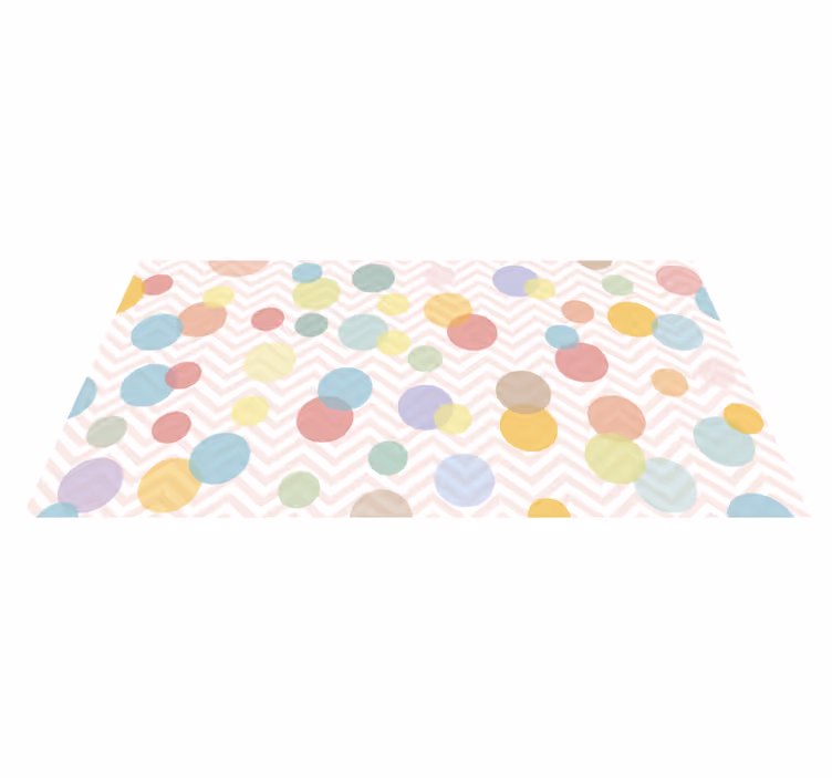 Alfombra de vinilo infantil colorful Polka Dot Chevron - TenVinilo