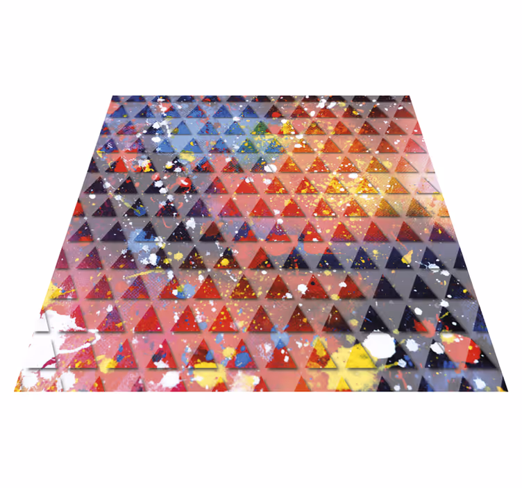Alfombra vinílica geométrica mosaico triangular abstracto - TenVinilo