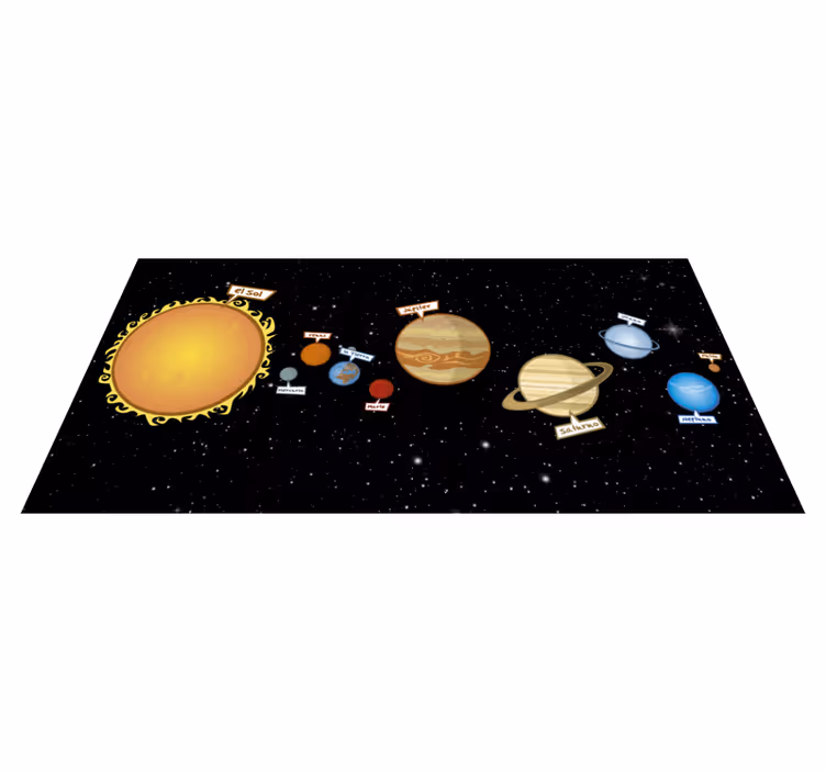 Alfombra vinilica infantil sistema solar - TenVinilo