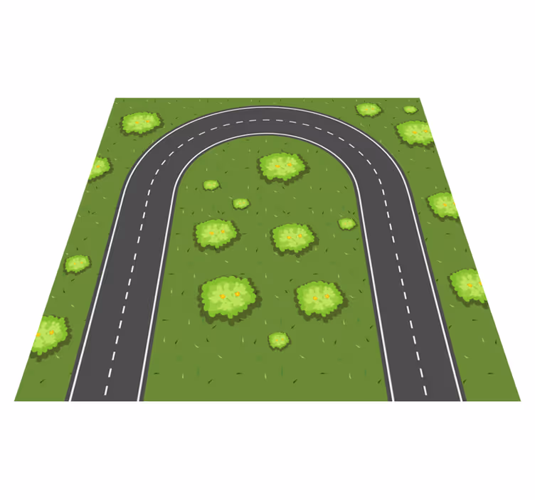Alfombra carretera para niños curva - TenVinilo