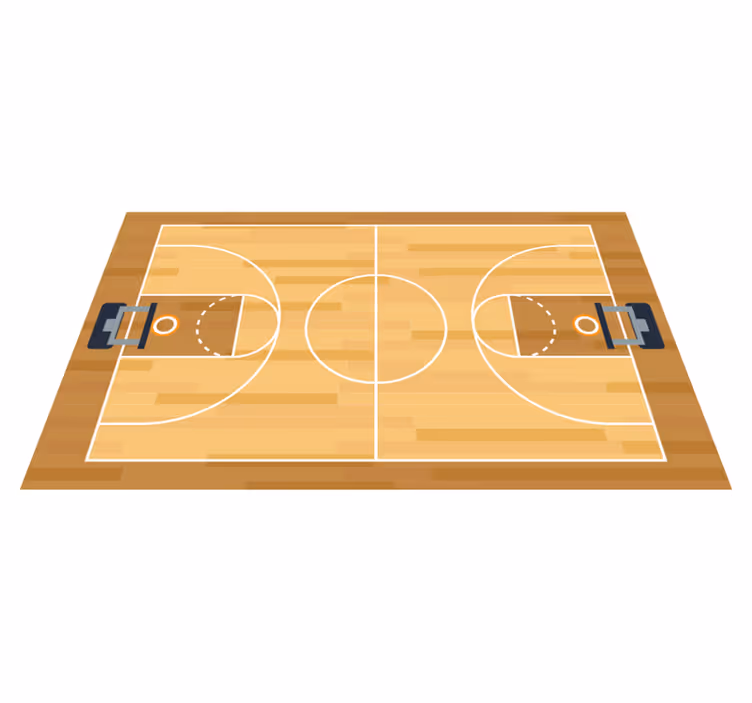 Alfombra vinílica juvenil cancha de baloncesto - TenVinilo