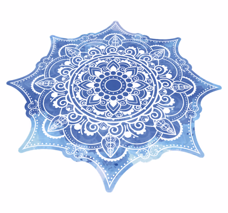 Alfombra vinilo azul mandala - TenVinilo