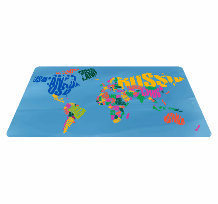 Alfombra vinílica mapamundi países color - TenVinilo