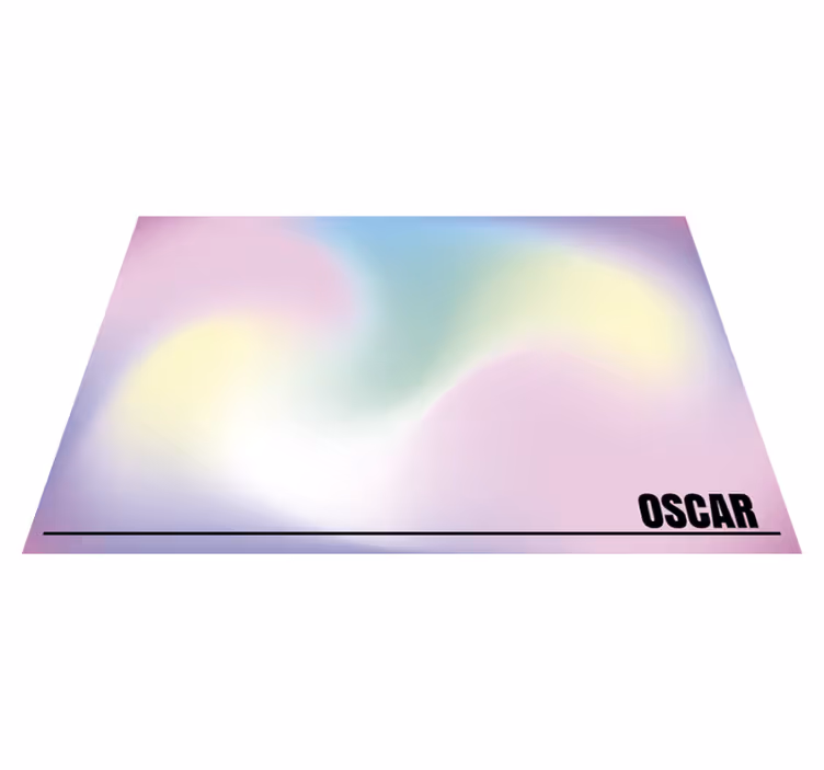 Alfombra vinílica moderna fluor con nombre - TenVinilo