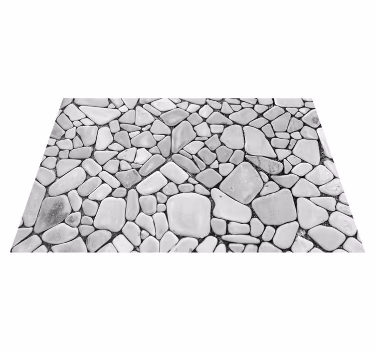 Alfombra vinílica gris patrón piedras - TenVinilo