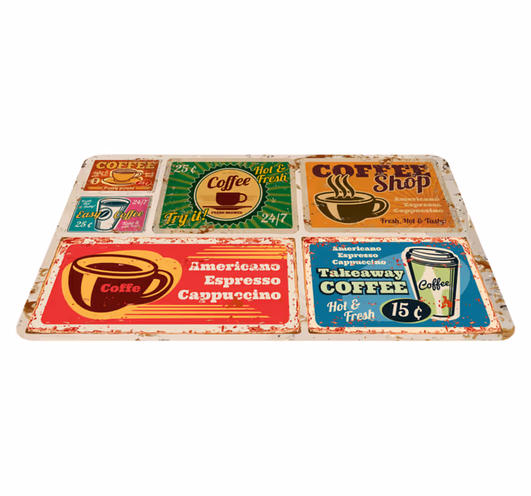 Alfombras vinílica vintage de café americano - TenVinilo