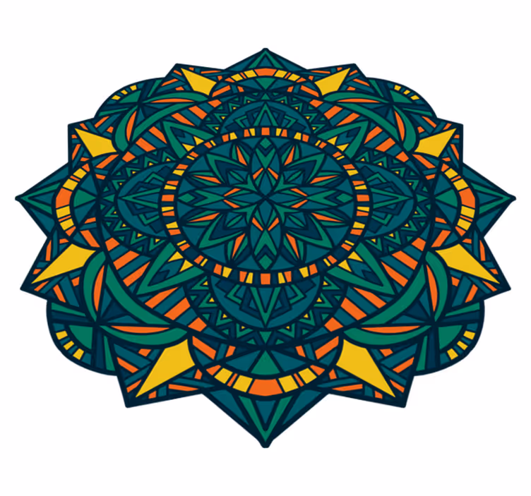 Alfombra vinílica mandala obra de arte circular mandala - TenVinilo