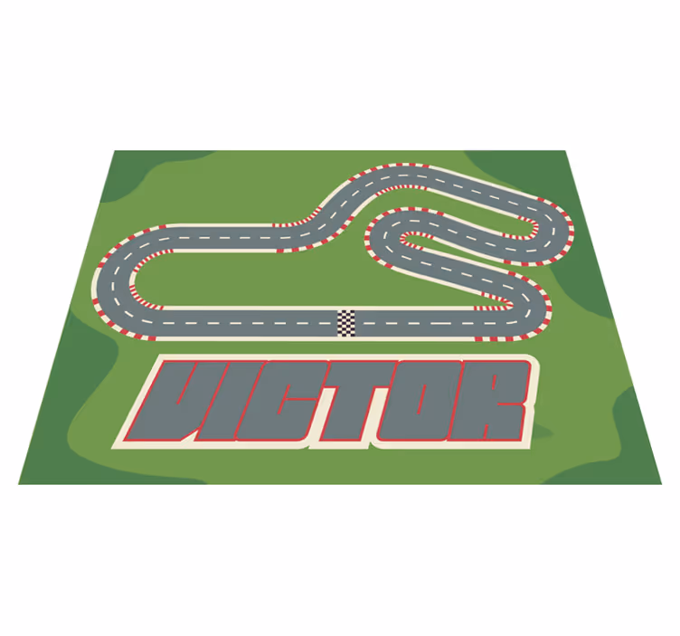 Alfombra vinílica infantil de carretera personalizable - TenVinilo