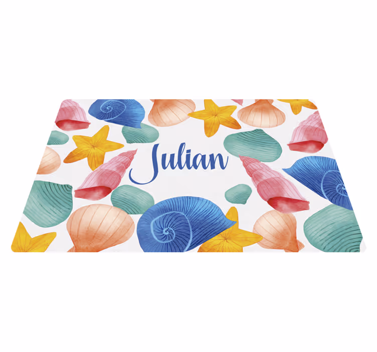 Alfombra vinílica personalizable personalización con conchas - TenVinilo