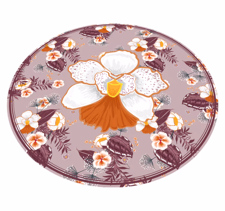 Alfombra vinílica de flores de colores - TenVinilo