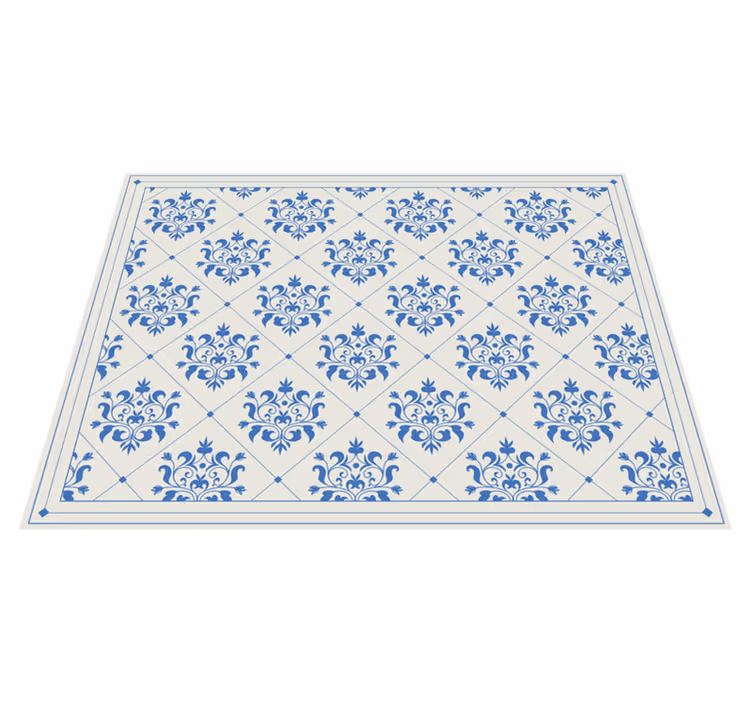 Alfombra vinílica con motivos florales vintage - TenVinilo