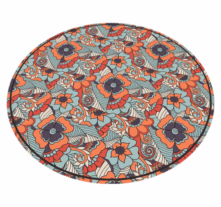 Alfombra vinílica flores tonos pastel apagados - TenVinilo