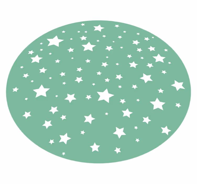 Alfombra vinílica de estrellas círculo de juego estrellado - TenVinilo