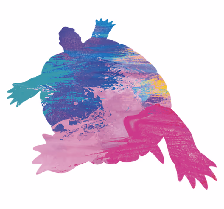 Aflombra vinílica animales silueta de tortuga colorida - TenVinilo