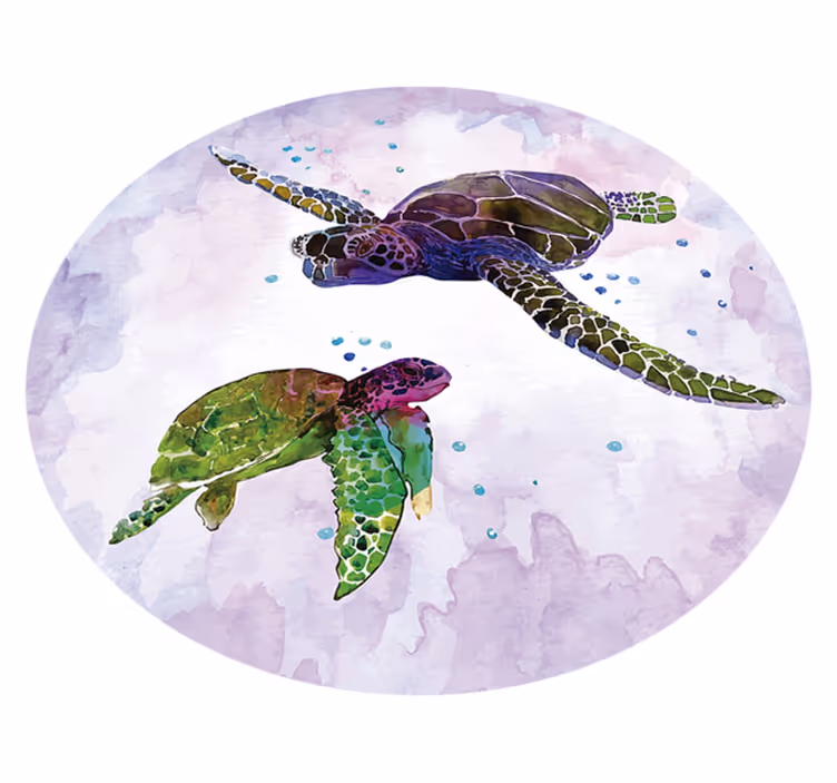 Aflombra vinílica animales dúo de tortugas marinas - TenVinilo