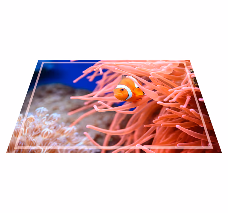 Aflombra vinílica animales escena de coral bajo el agua - TenVinilo