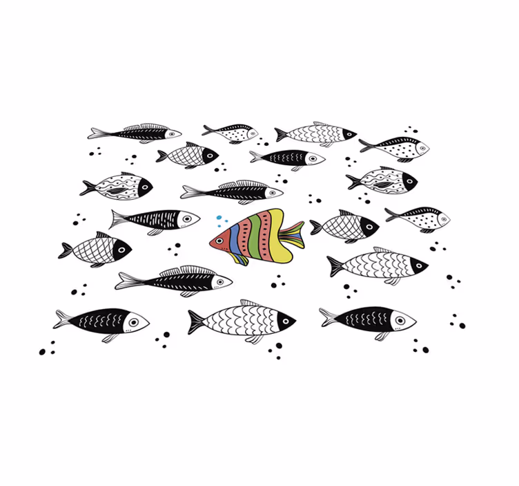 Aflombra vinílica animales patrón de peces - TenVinilo