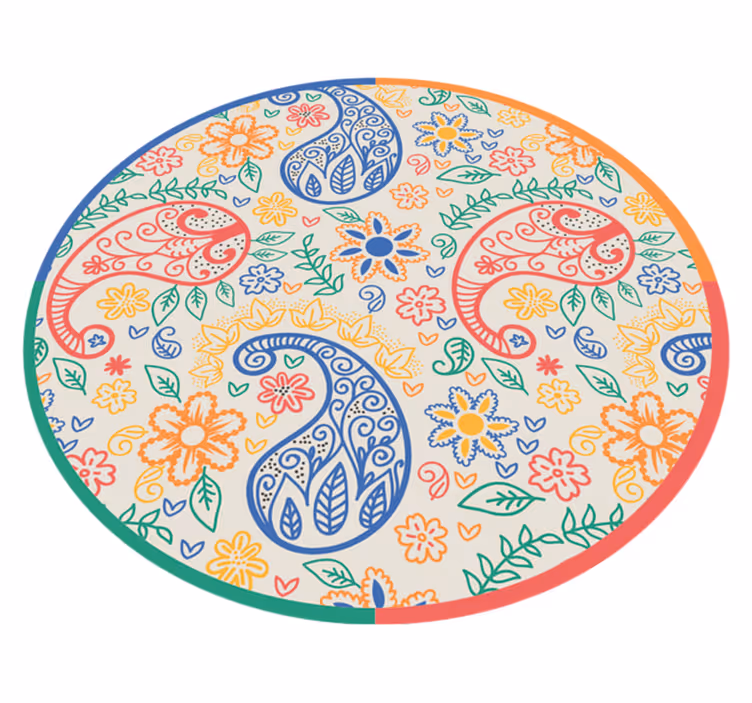 Alfombra de vinilo para habitación estilo paisley - TenVinilo