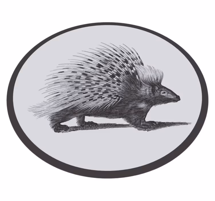 Aflombra vinílica animales ilustración de puercoespín - TenVinilo