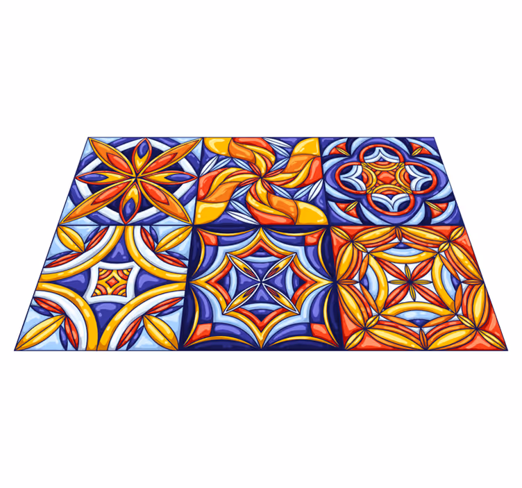 Alfombra vinilo pasillo hidráulica azulejos Portugal - TenVinilo