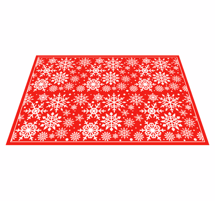 Alfombra vinílica navidad motivo de copo de nieve festivo - TenVinilo
