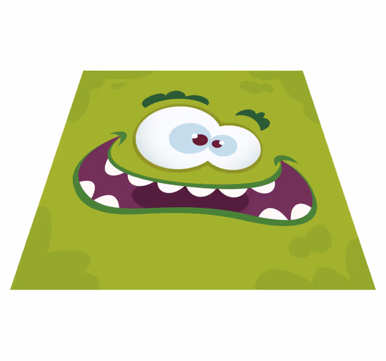Alfombra vinílica infantil personaje de monstruo cartoon - TenVinilo
