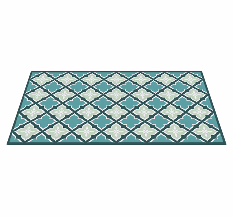 Alfombras vinílicas modernas con patrón azul - TenVinilo