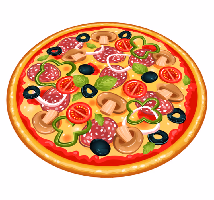Alfombra vinílica cocina deliciosa porción de pizza - TenVinilo