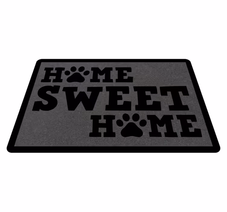 Alfombra vinílica con frase Hogar dulce hogar con patas - TenVinilo