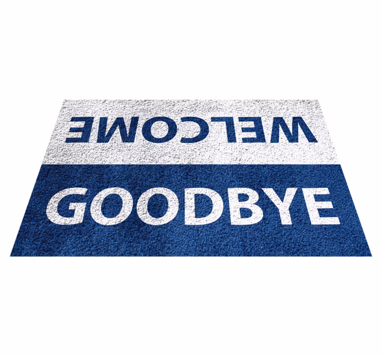 Alfombra vinílica frase bienvenida declaración de despedida - TenVinilo
