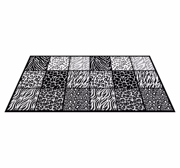Alfombra vinílica animal print estampados gris - TenVinilo
