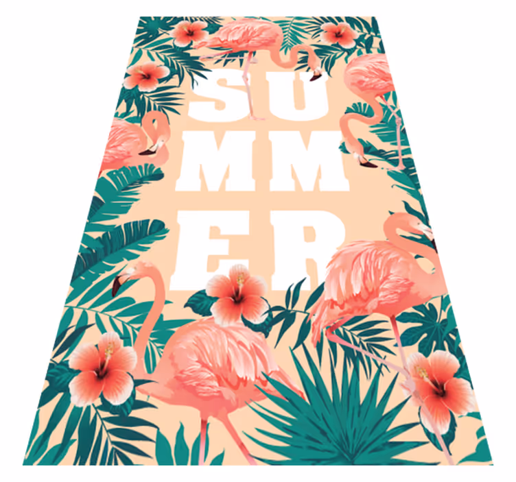 Alfombra vinílica animales flamencos de verano - TenVinilo