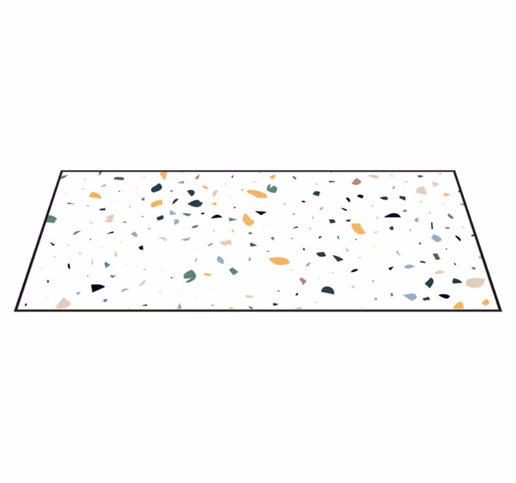 Alfombra vinílica blanca de terrazo blanco - TenVinilo