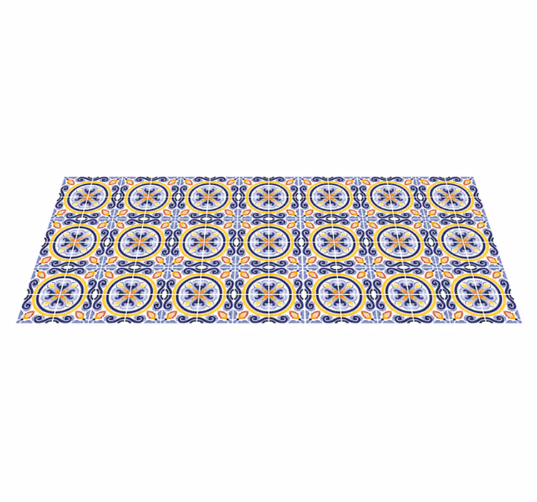 Alfombra vinílica hidráulica intrincado motivo mediterráneo - TenVinilo