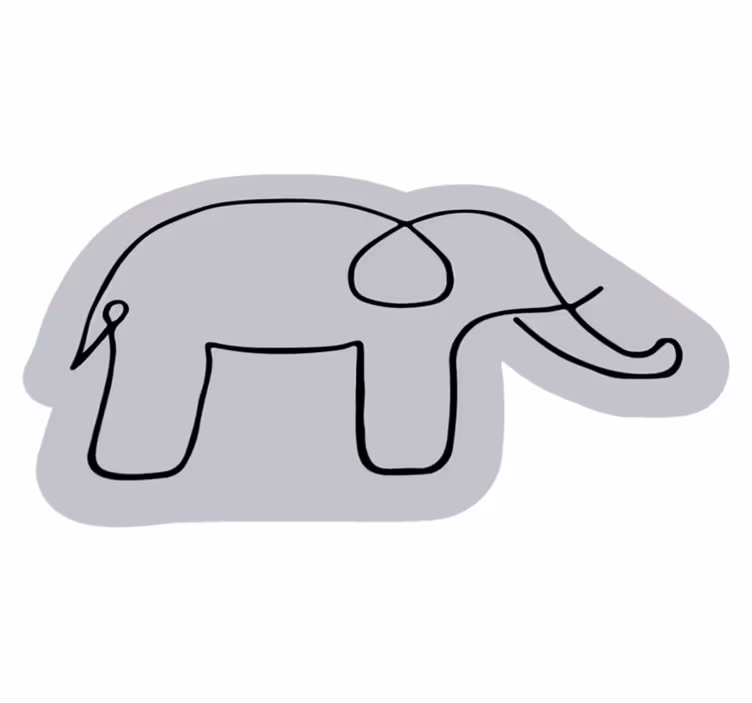 Alfombra vinílica infantil contorno de elefante - TenVinilo