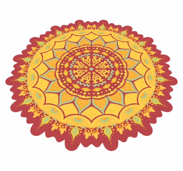 Alfombra vinílica mandala arte en el suelo - TenVinilo