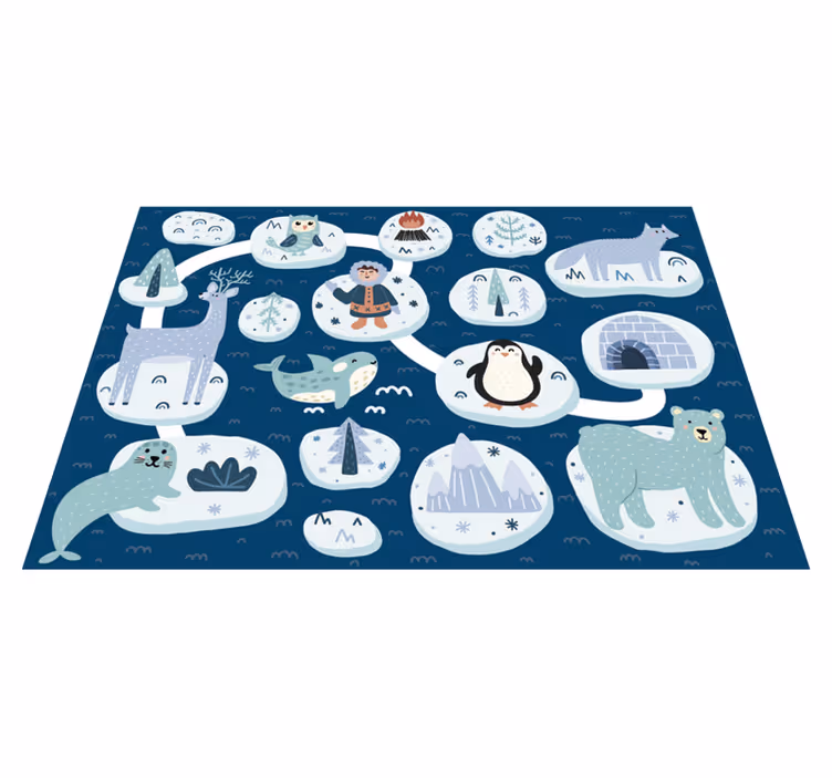 Alfombra vinílica nórdica Camino animal polar - TenVinilo