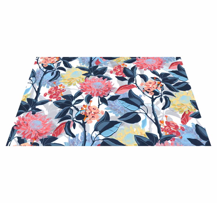 Alfombra vinílica flores detalle de arreglo floral - TenVinilo